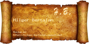 Hilger Bertalan névjegykártya