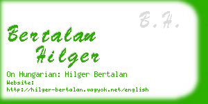 bertalan hilger business card